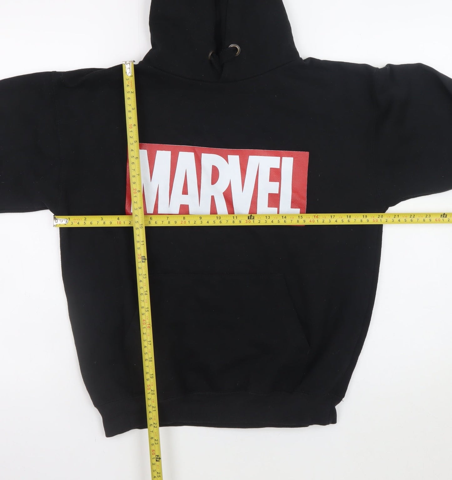 Marvel Men's Black Pullover Hoodie Small Graphic Logo Fleece