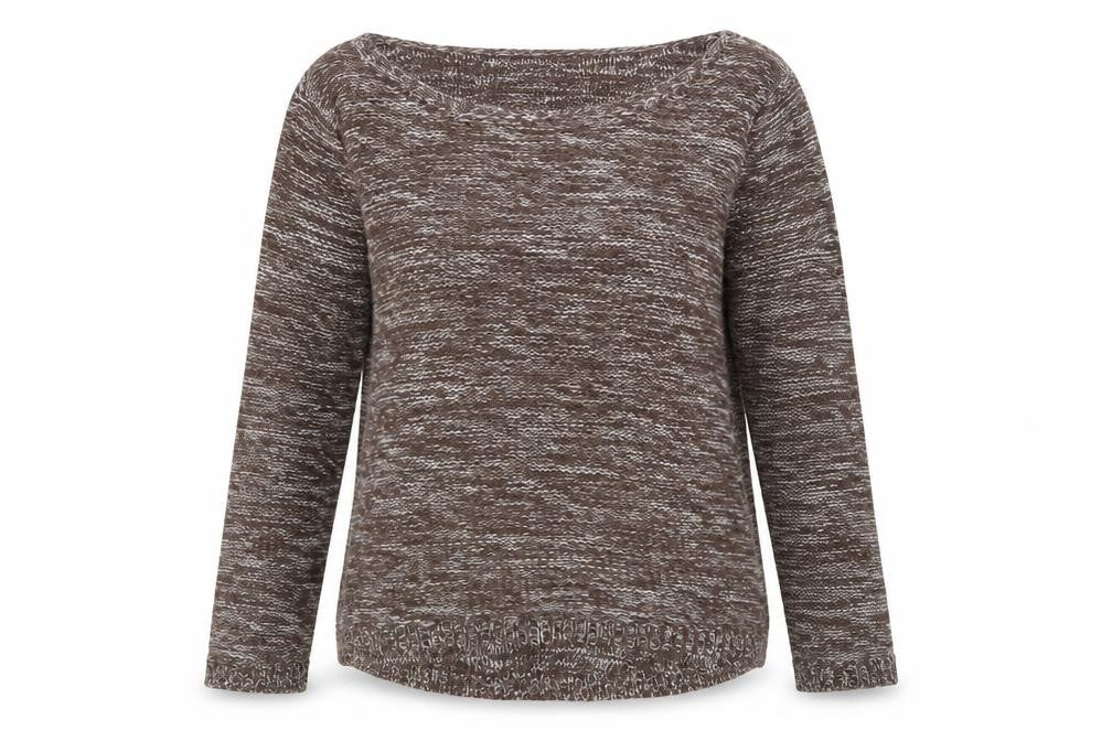 Collection L Women Brown Knit Cotton Acrylic Jumper Size 12