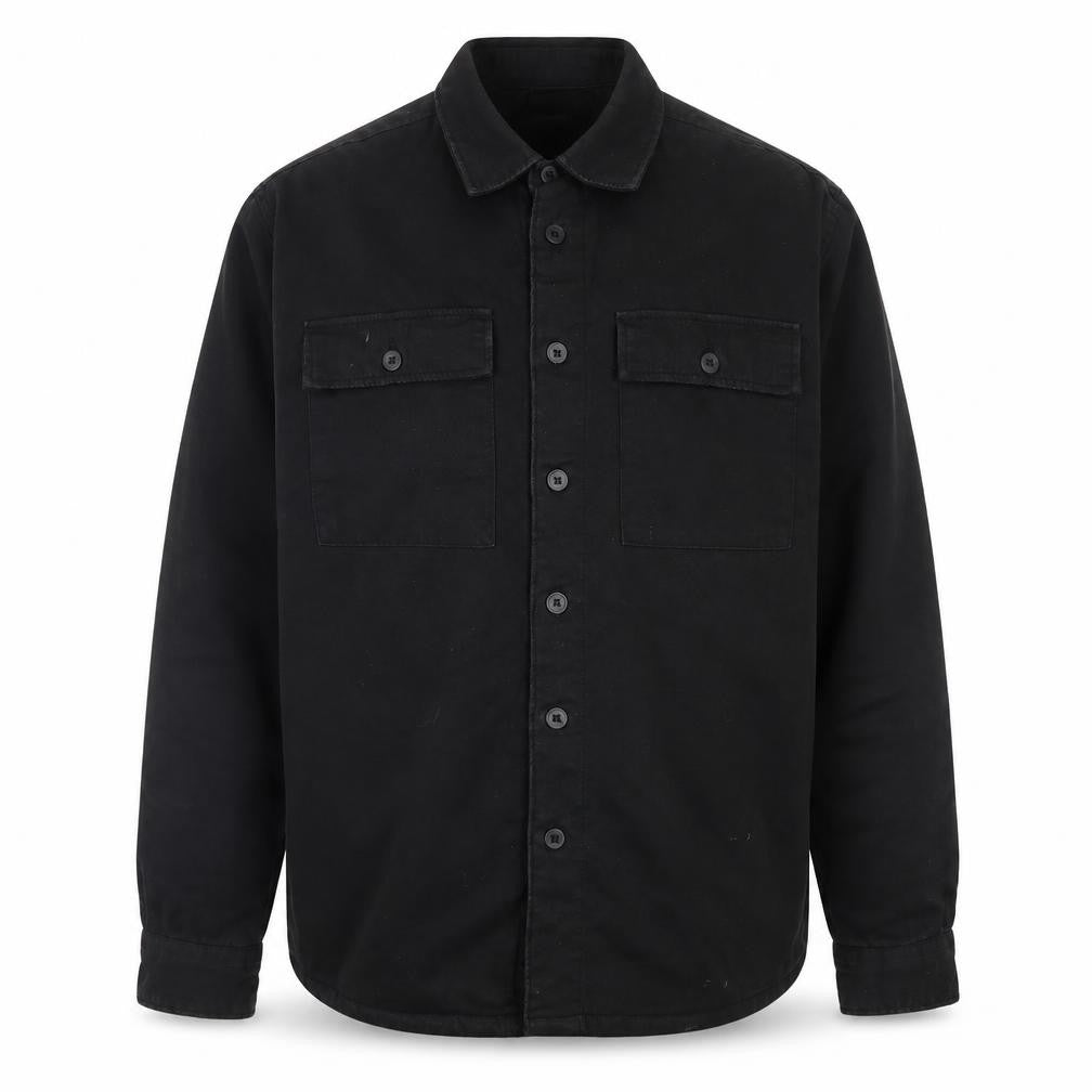 Tu Men's Black L Cotton Lined Casual Button Jacket