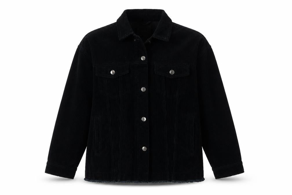 Zara Men's Black Corduroy Basic Jacket L Casual Cotton Outerwear