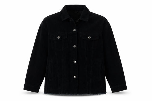 Zara Men's Black Corduroy Basic Jacket L Casual Cotton Outerwear