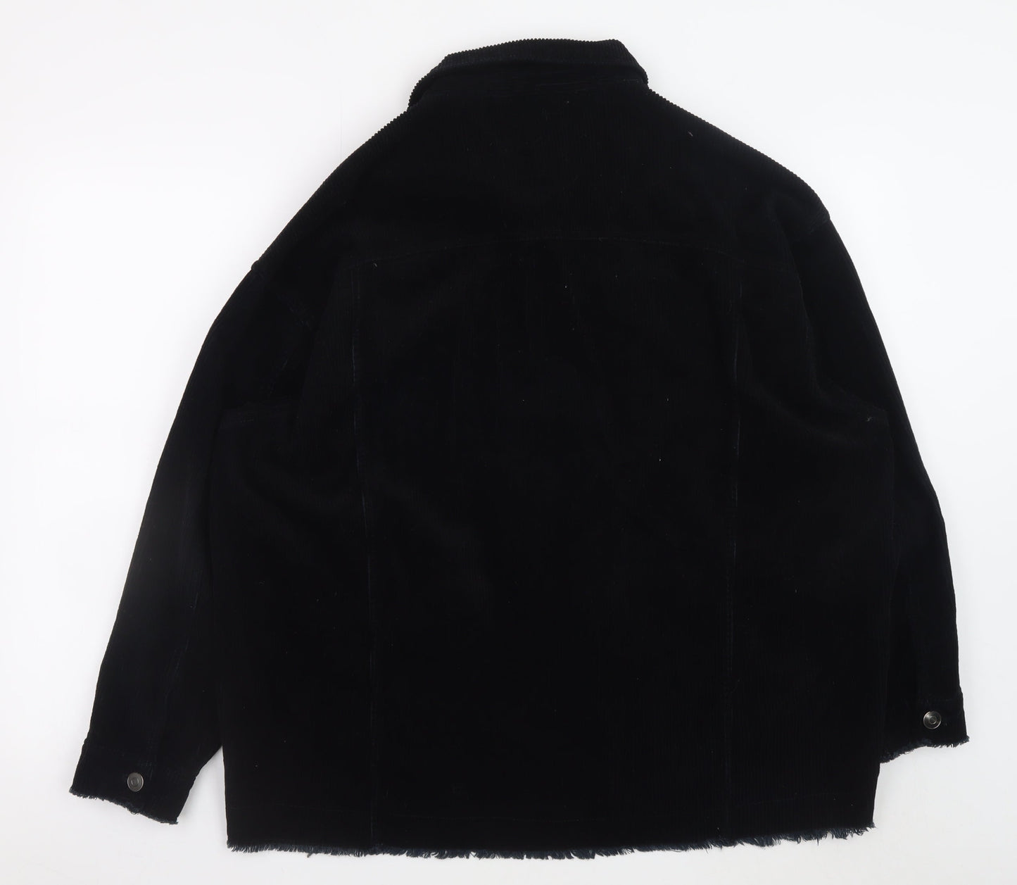 Zara Men's Black Corduroy Basic Jacket L Casual Cotton Outerwear