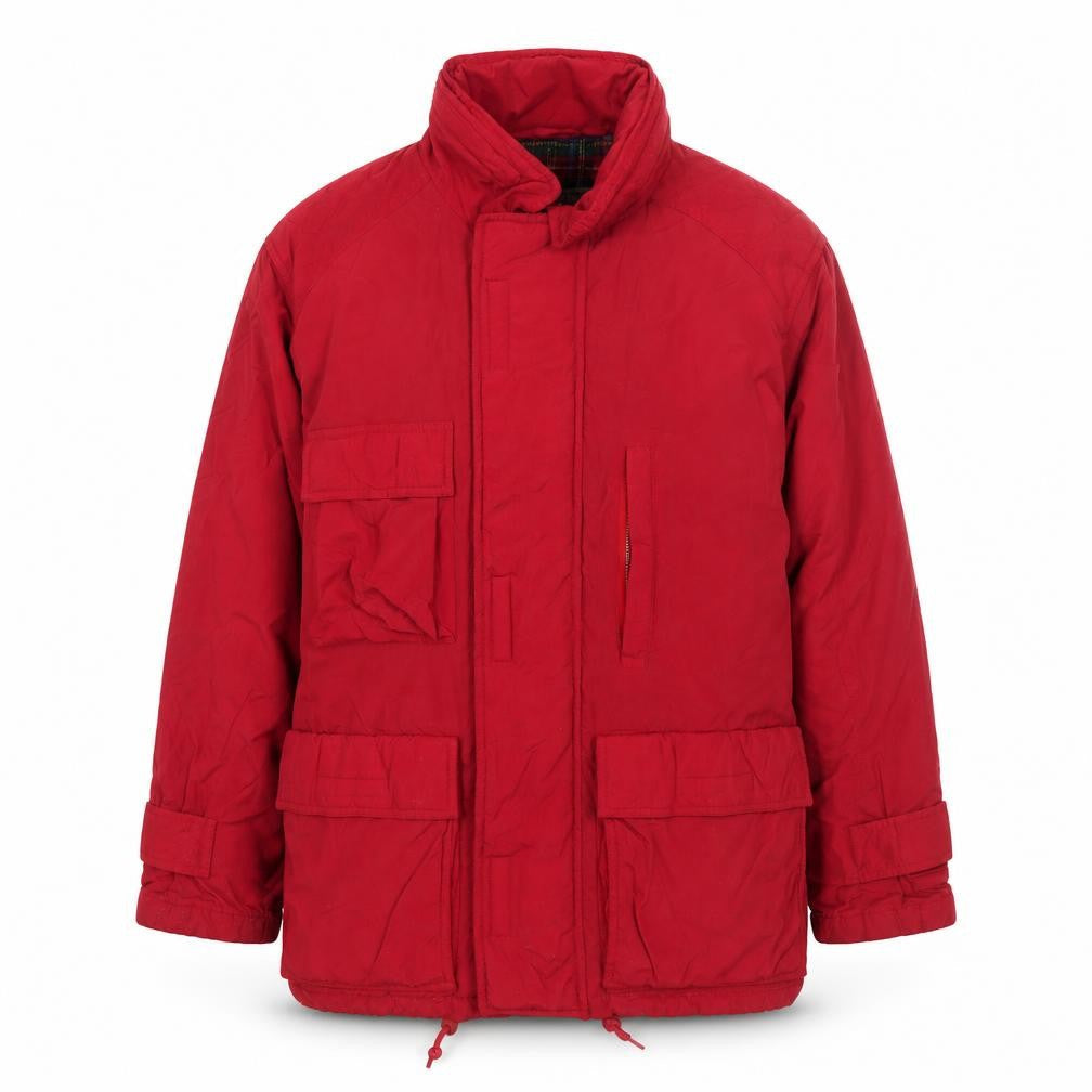 GAP Men's Red XS Nylon Parka Jacket with Pockets and Lined Interior
