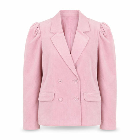 Monki Women Pink Corduroy Blazer Size 8 Double Breasted Jacket