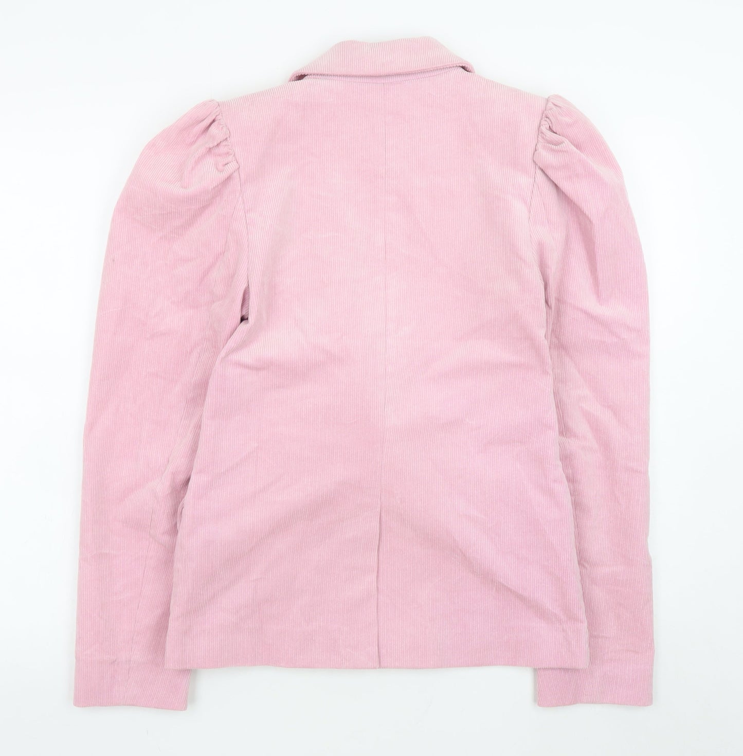 Monki Women Pink Corduroy Blazer Size 8 Double Breasted Jacket