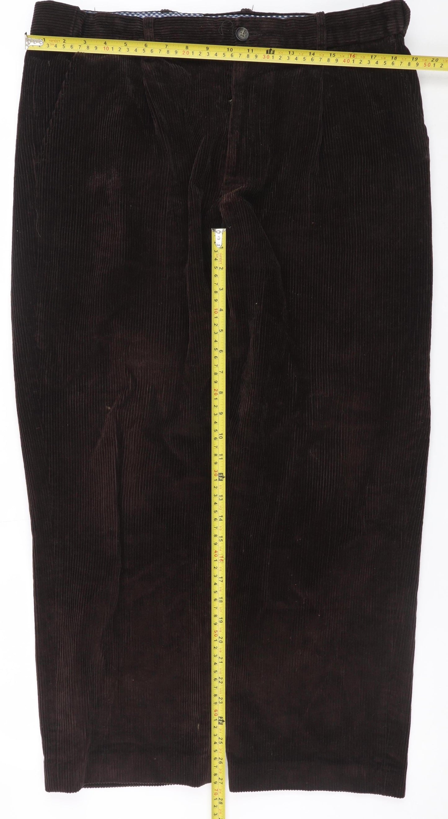 Maine New England Men's Brown Corduroy Chino Trousers 36S