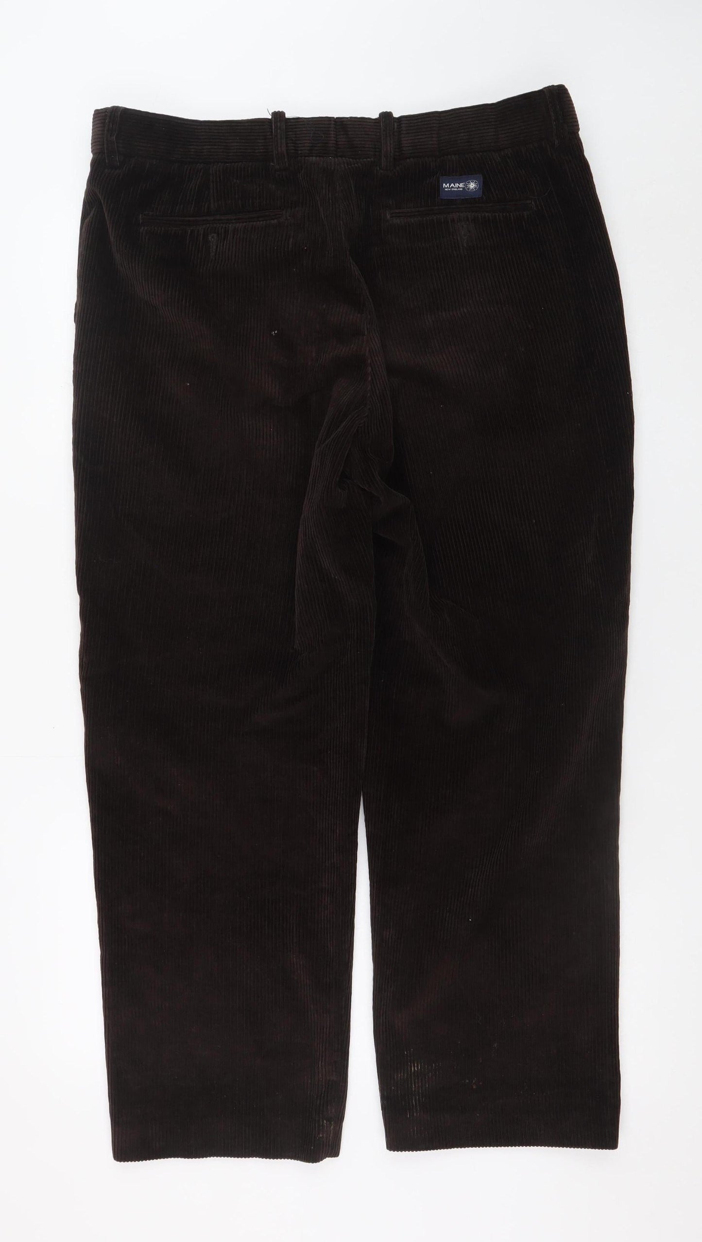 Maine New England Men's Brown Corduroy Chino Trousers 36S
