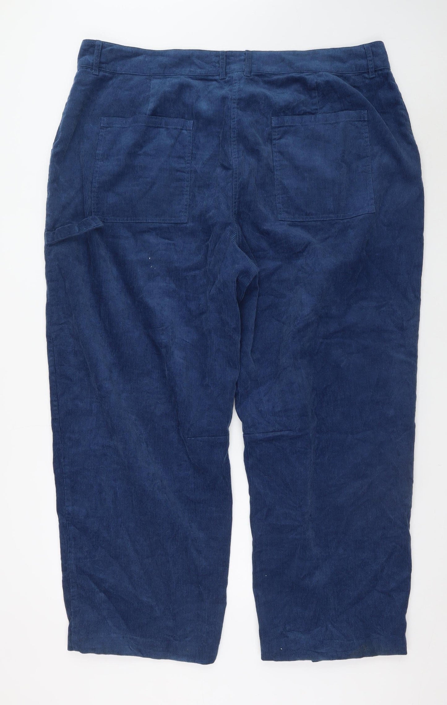 Poetry Womens Blue Corduroy Chino Trousers Size 22 Relaxed Fit