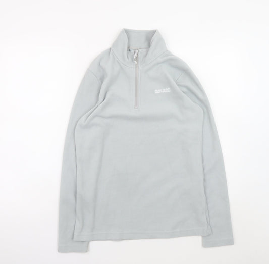 Regatta Womens Grey 1/4 Zip Fleece Sweatshirt UK 8 Polyester Outdoor