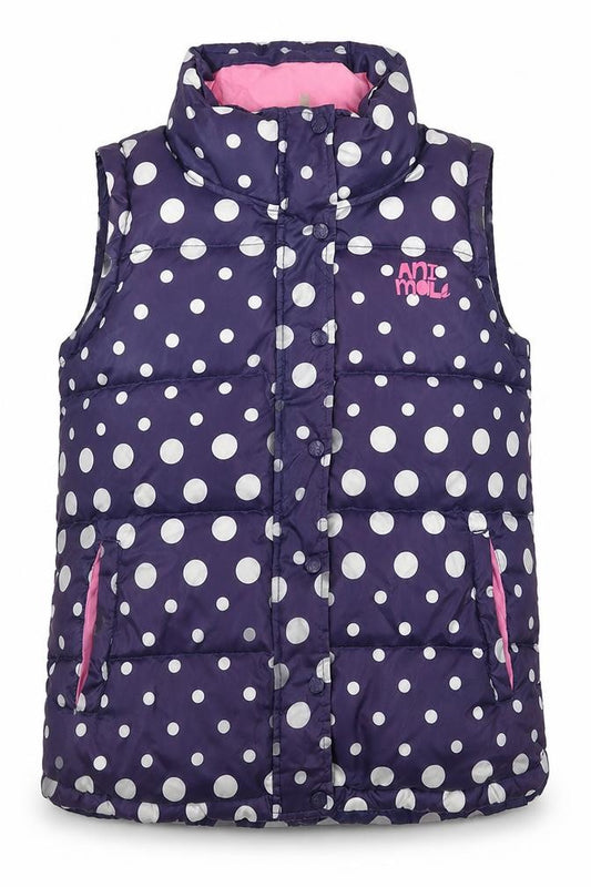 Animal Women Blue Polka Dot Padded Waistcoat Size 12