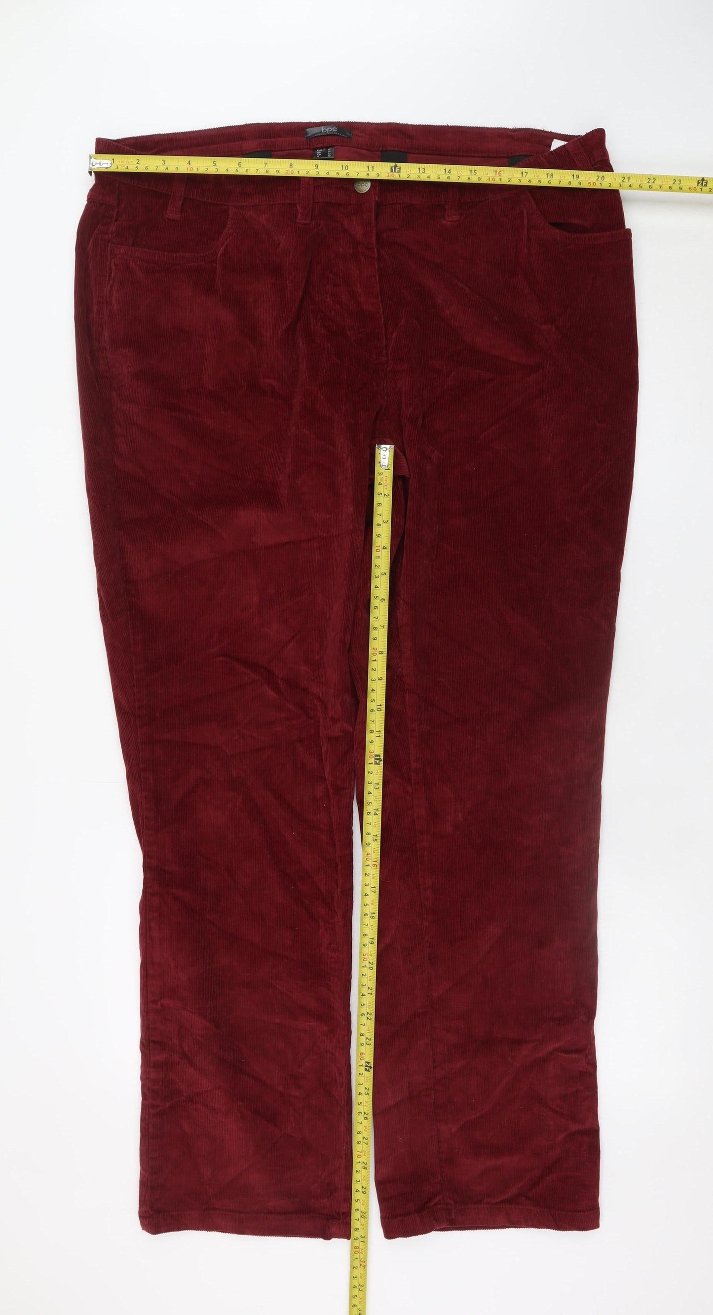 Bonprix Collection Women’s Red Corduroy Straight Trousers Size 24