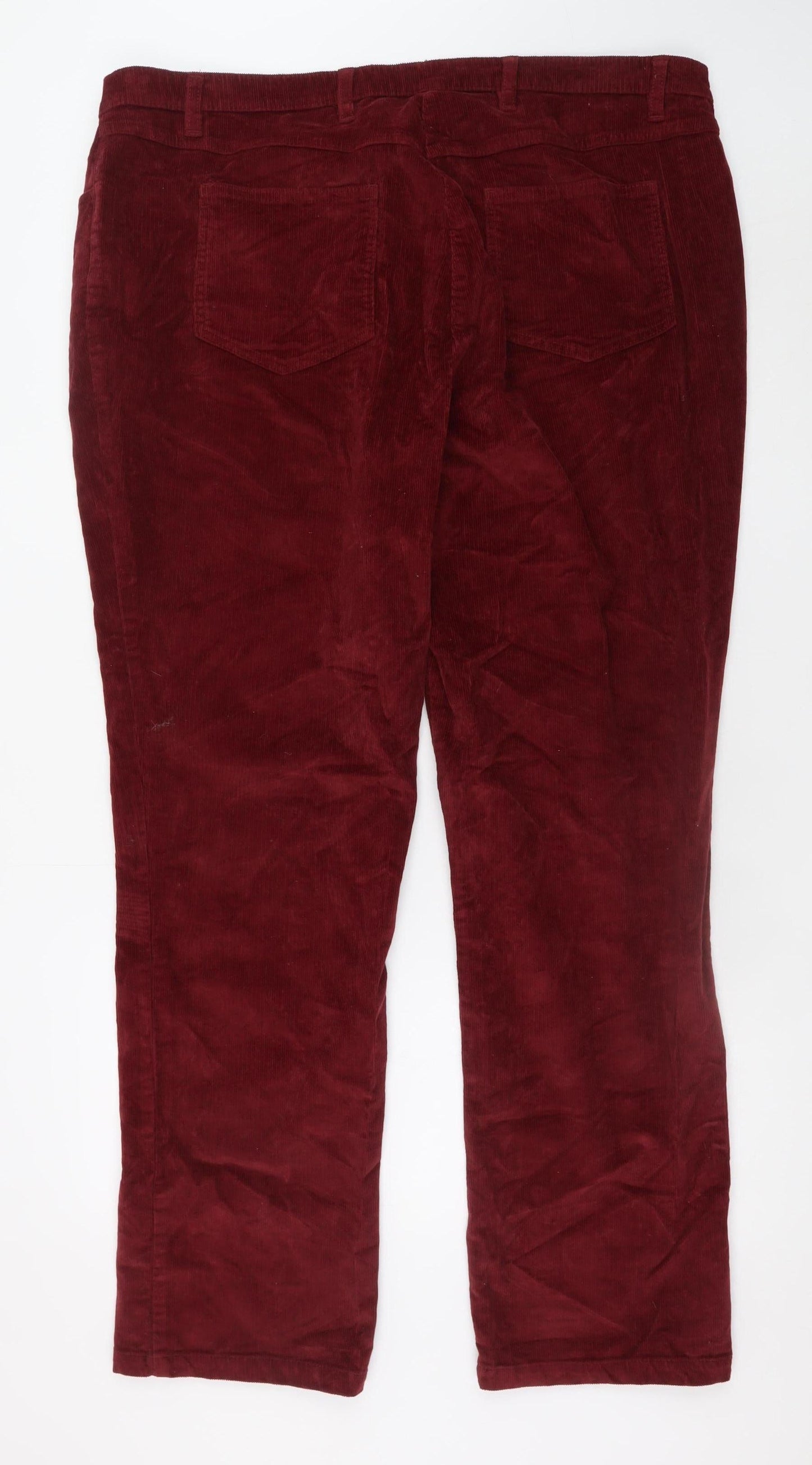Bonprix Collection Women’s Red Corduroy Straight Trousers Size 24