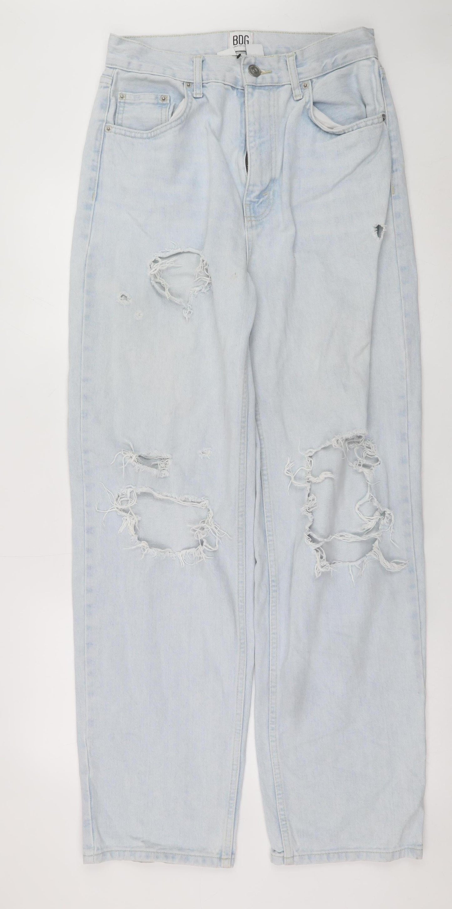 BDG Urban Outfitters Women’s Blue High Rise Baggy Distressed Jeans Size 12