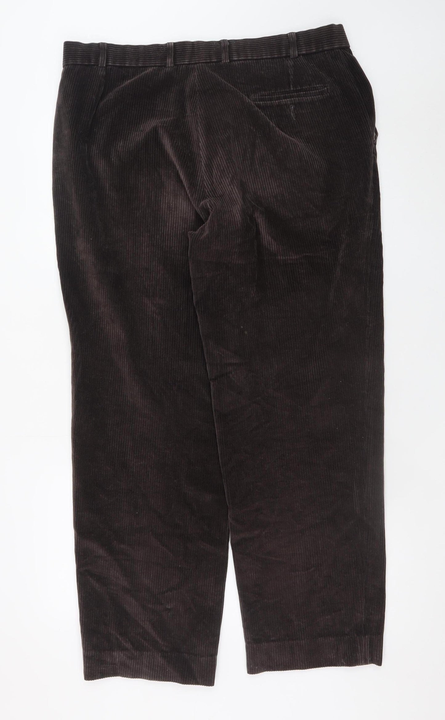 Marks and Spencer Men's Brown Corduroy Trousers 38W 33L Classic Fit