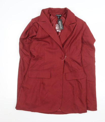 PRETTYLITTLETHING Women's Red Single-Breasted Blazer UK 12