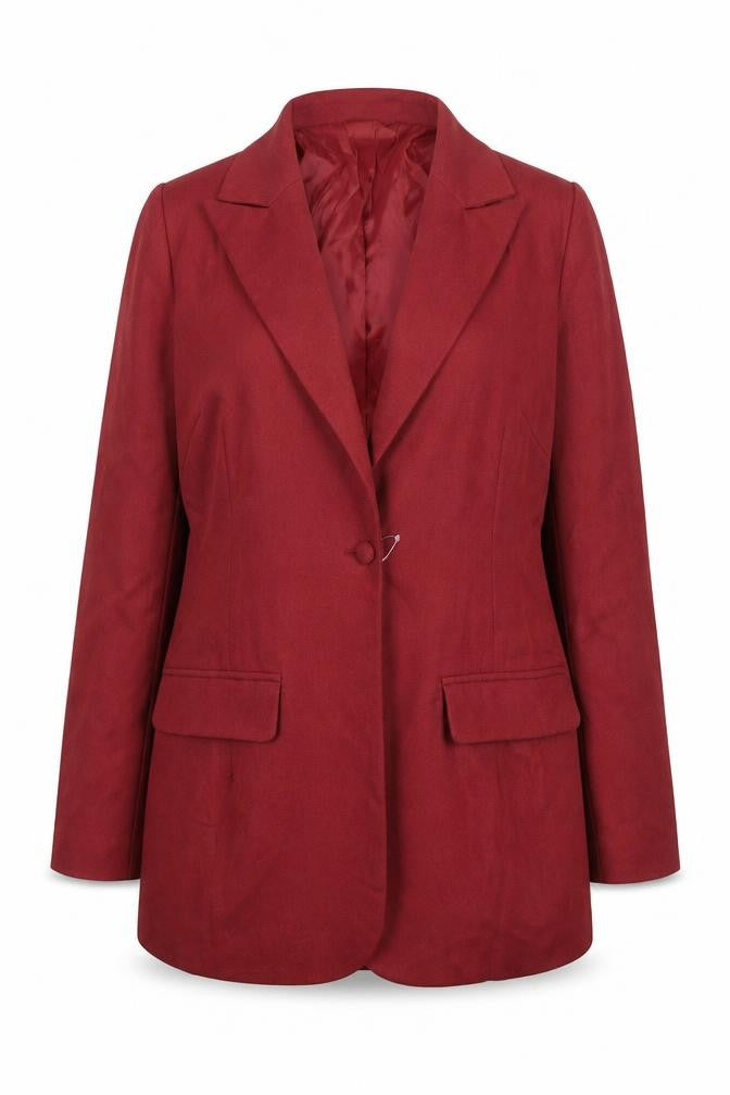 PrettyLittleThing Women's Red Single-Breasted Blazer UK 12