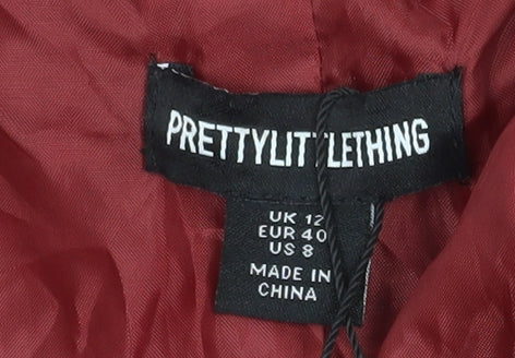 PrettyLittleThing Women's Red Single-Breasted Blazer UK 12