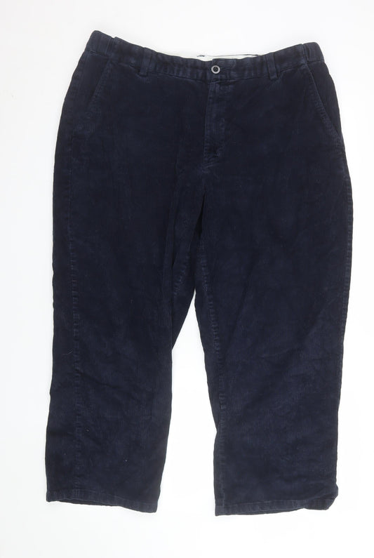 L.L. Bean Men's Blue Corduroy Chino Trousers 36W 29L Regular Fit