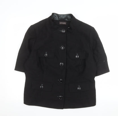 Additional front view of Principles Women's Black, size 18, Cotton Lined 3/4 Sleeve Blazer