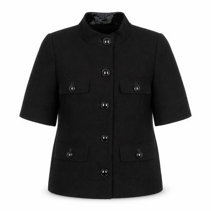 Front view of Principles Women's Black, size 18, Cotton Lined 3/4 Sleeve Blazer