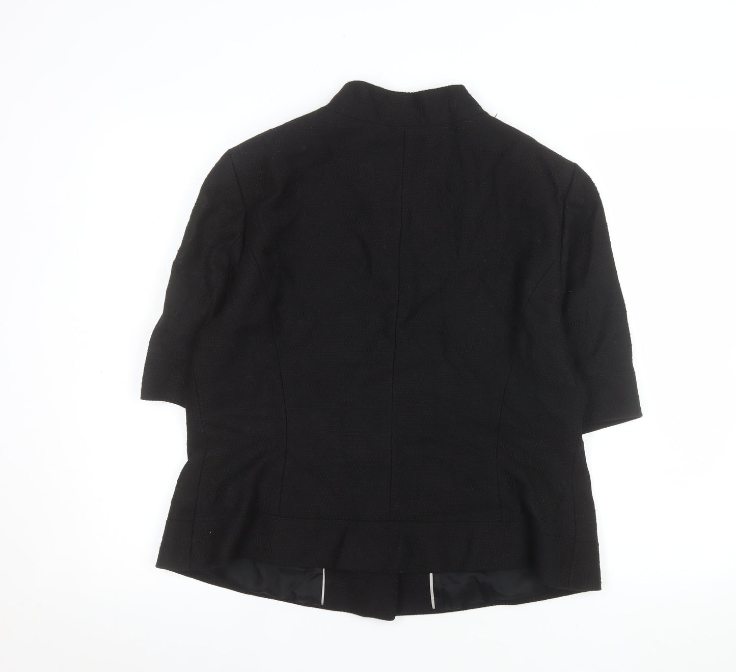 Principles Women's Black Size 18 Cotton Lined 3/4 Sleeve Blazer