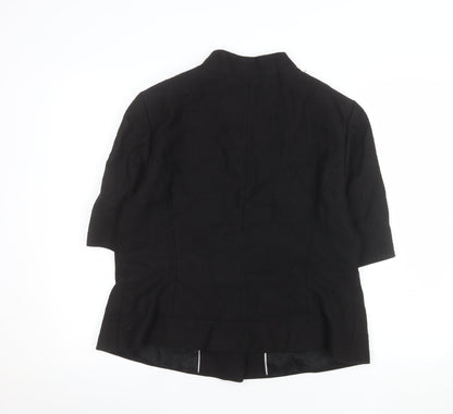 Close-up detail of Principles Women's Black, size 18, Cotton Lined 3/4 Sleeve Blazer