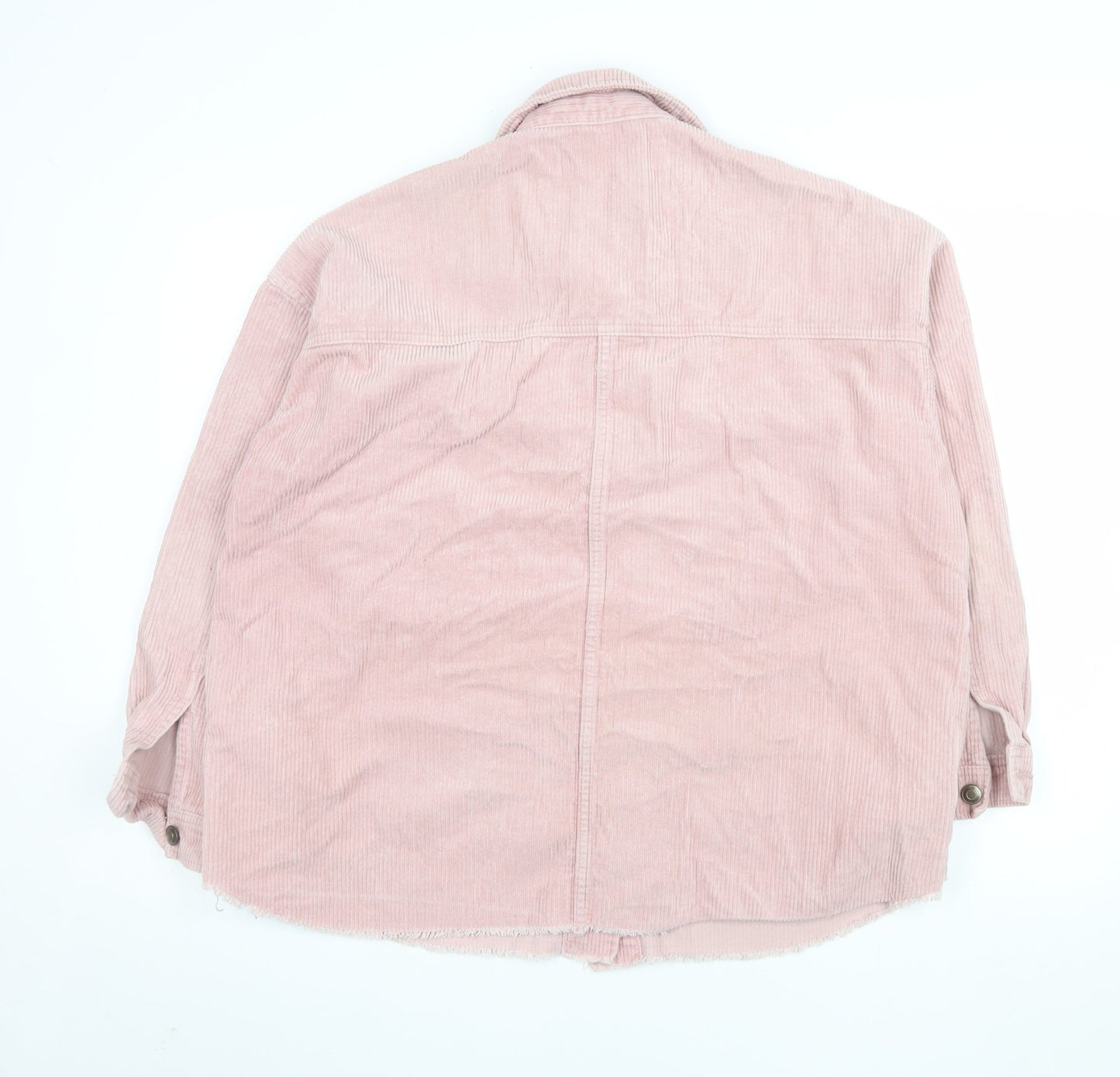 Zara Womens Pink Corduroy Button Jacket Size 12 Relaxed Fit