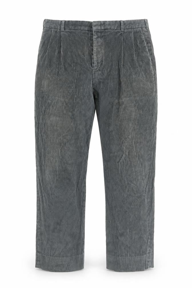 Lands' End Men's Grey Corduroy Trousers Size 38 Regular Classic Fit