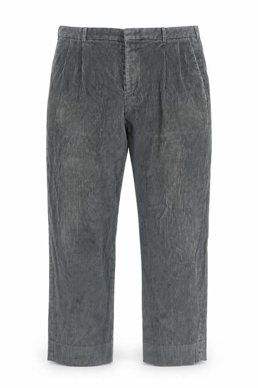 Lands' End Men's Grey Corduroy Trousers Size 38 Regular Classic Fit