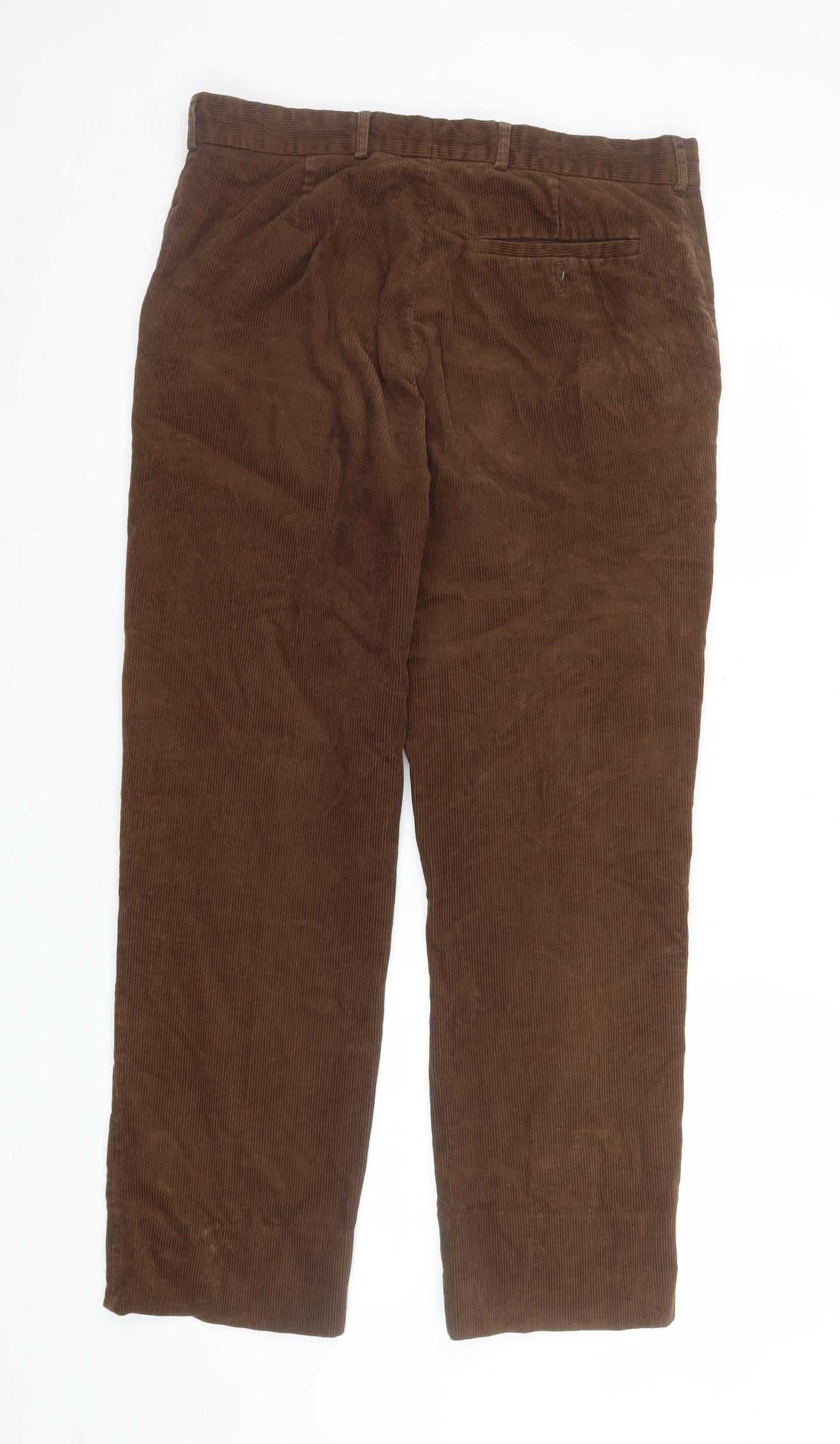 James Pringle Men's Brown Corduroy Straight Trousers 34W 29L