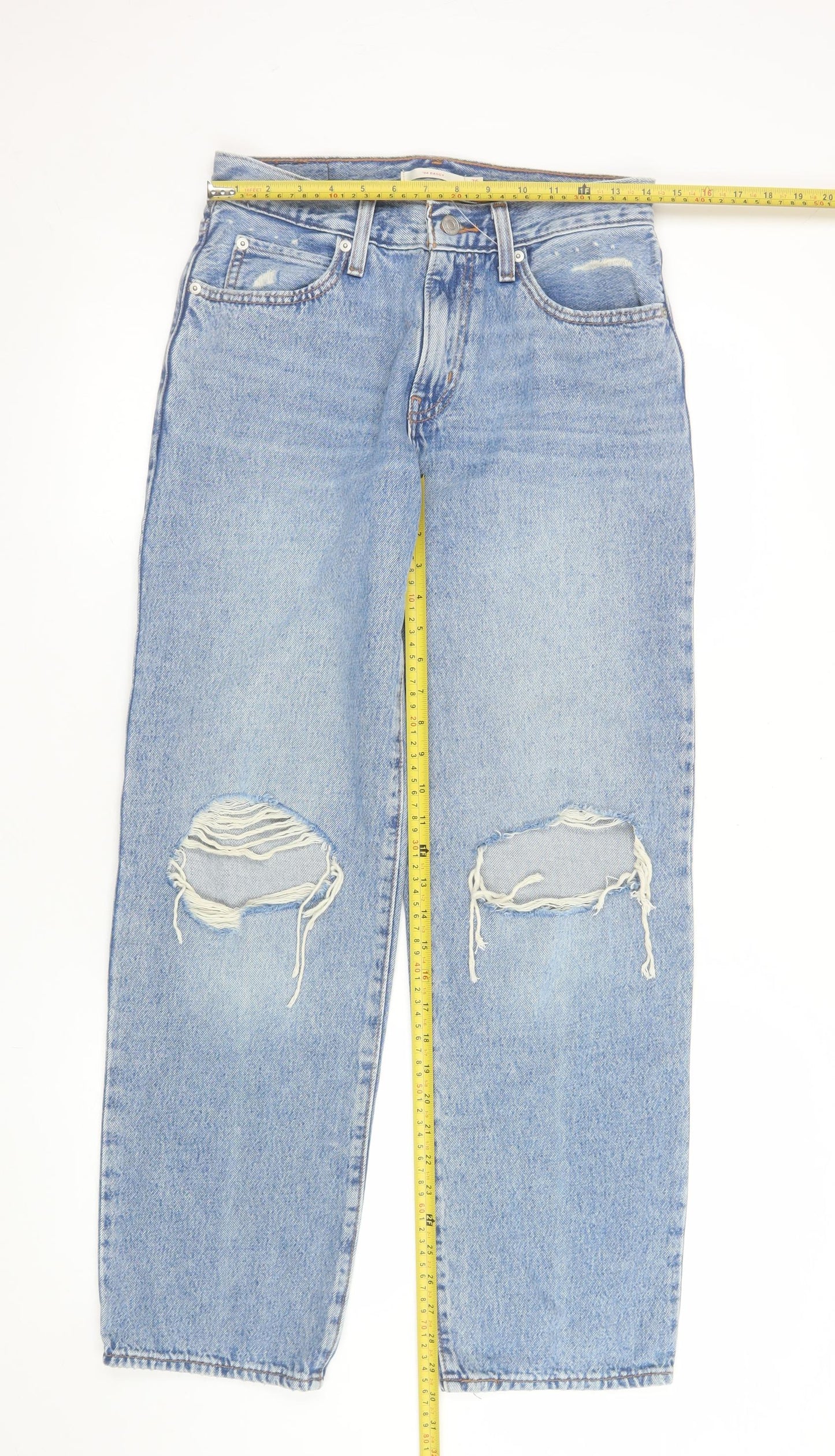 Levi's Women's Blue 26 Baggy Distressed Denim Jeans