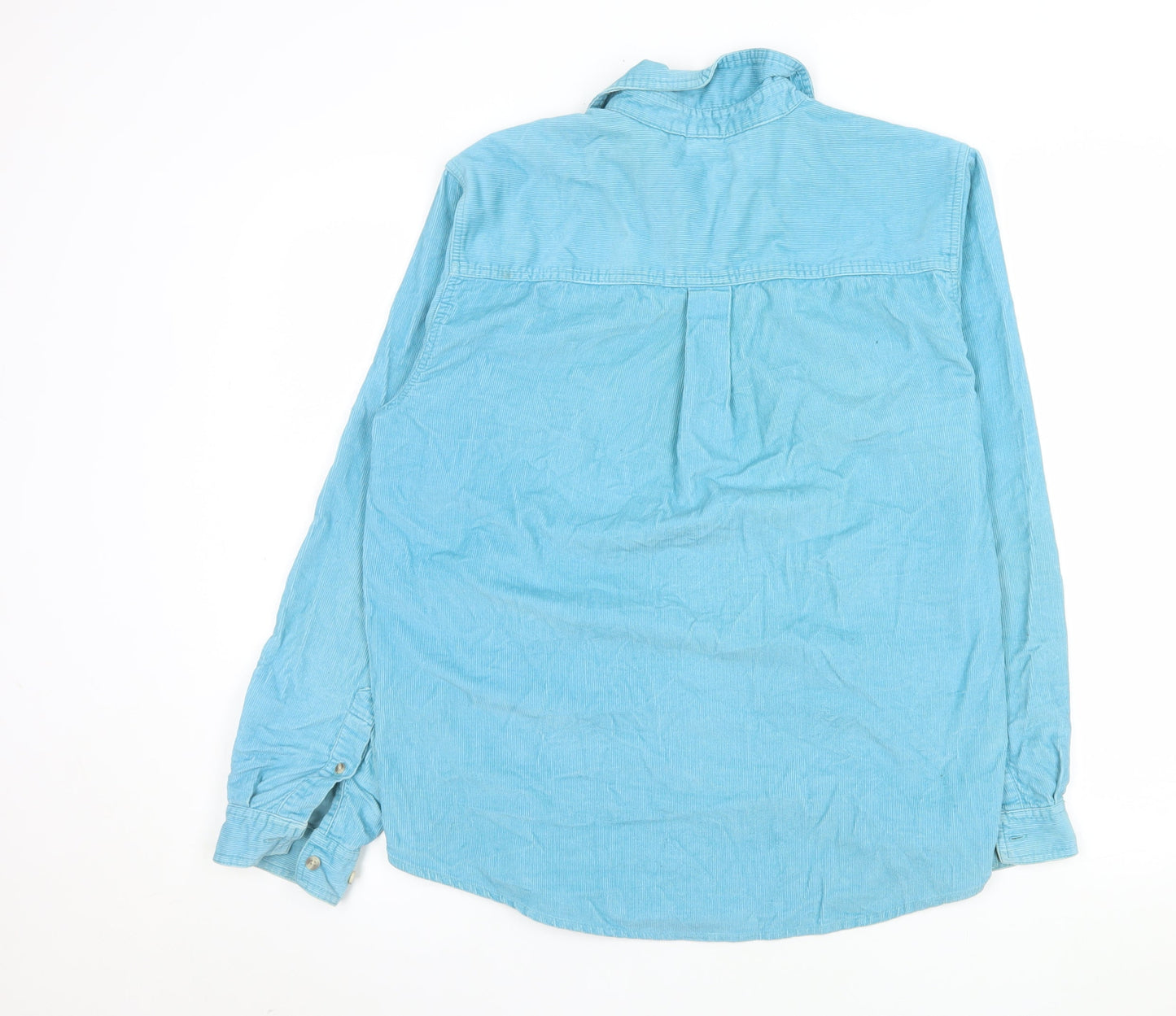Cotton Traders Men's Blue Corduroy Long Sleeve Button-Up Shirt M