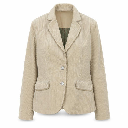 Crew Clothing Co Beige Corduroy Blazer Jacket Women Size 12