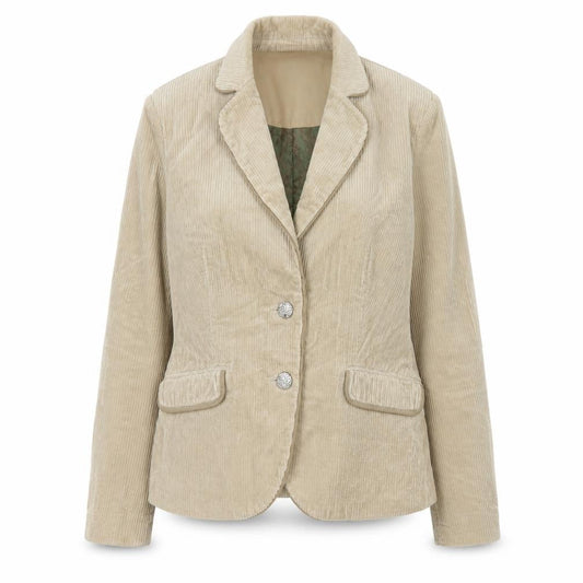 Crew Clothing Co Beige Corduroy Blazer Jacket Women Size 12