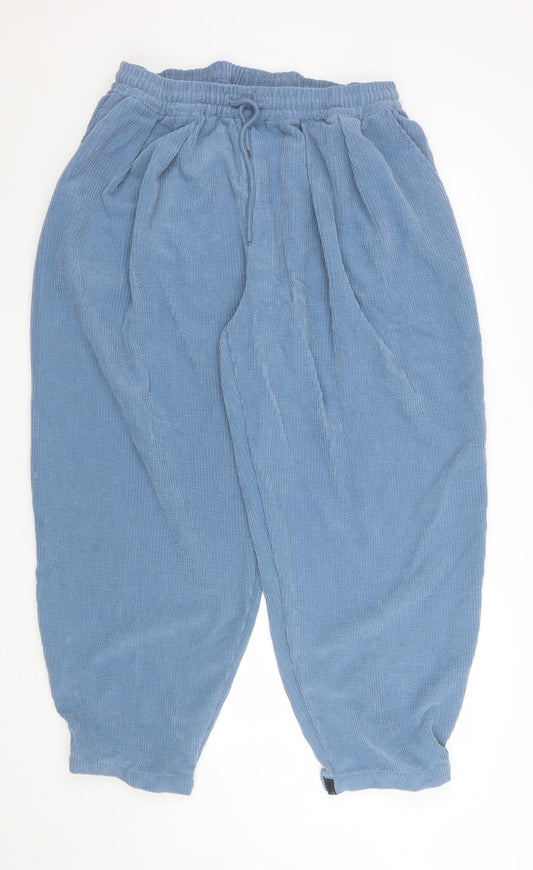 ChArmkpR Men's Blue Corduroy Relaxed Jogger Trousers 2XL