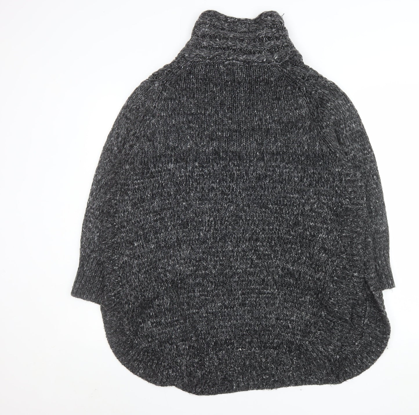 JD Williams Women Grey Chunky Roll Neck Acrylic Knit Jumper Size S