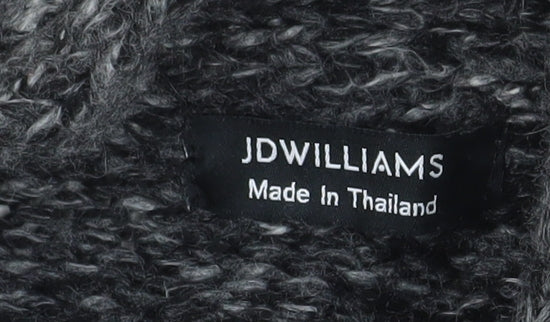 JD Williams Women Grey Chunky Roll Neck Acrylic Knit Jumper Size S