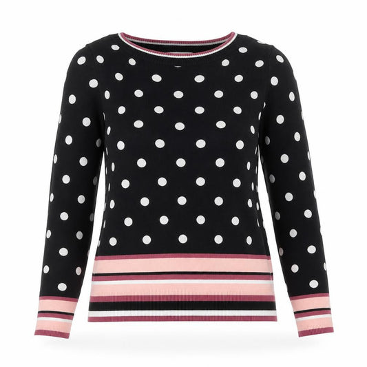 Next Womens Black Polka Dot Crew Neck Knit Jumper Size 8