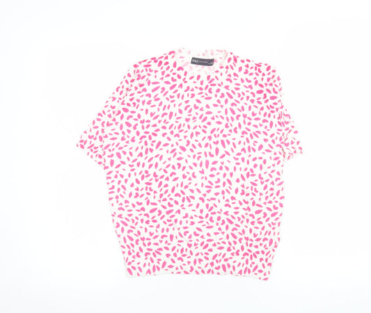 Marks and Spencer Women’s Pink Knit Crew Neck Short Sleeve T-Shirt Size 8