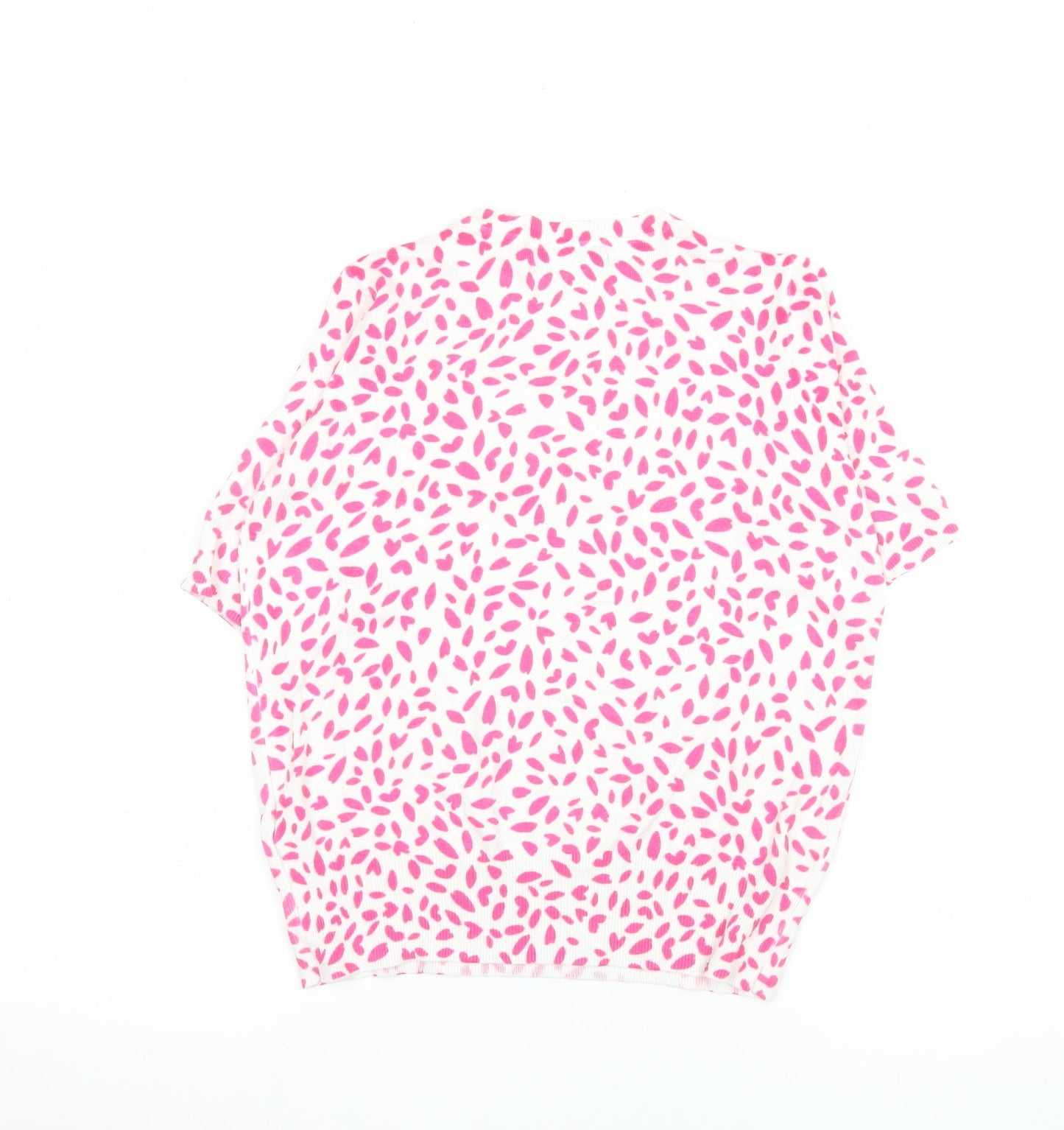 Marks and Spencer Women’s Pink Knit Crew Neck Short Sleeve T-Shirt Size 8