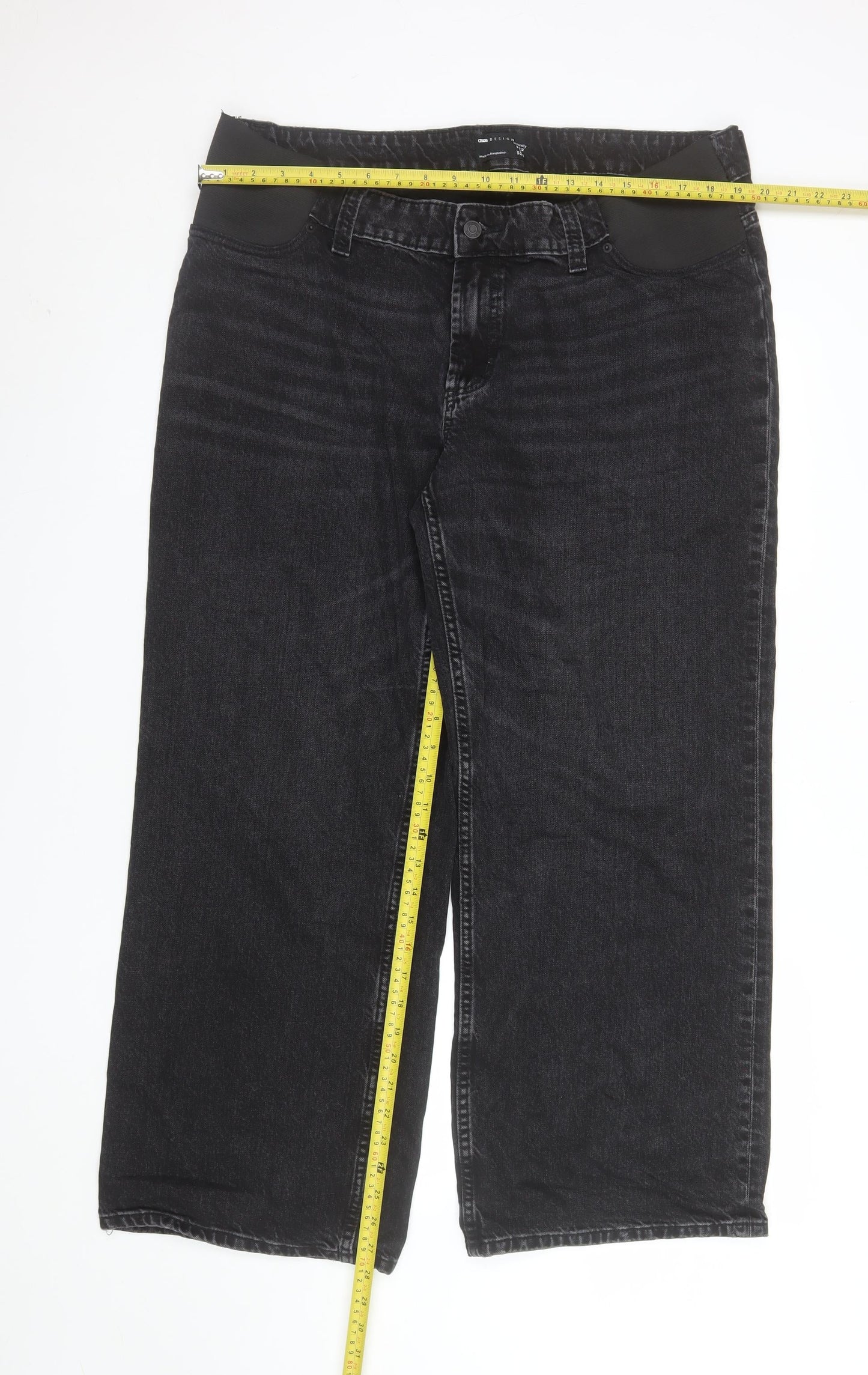 ASOS Design Women's Black Wide-Leg Maternity Jeans Size 16