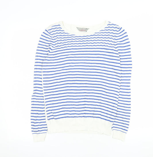 Dorothy Perkins Women’s Blue Striped Cotton Jumper Size 8