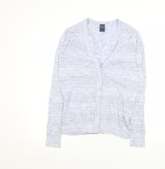 GAP Women’s Blue Lightweight V-Neck Cotton Cardigan Size S