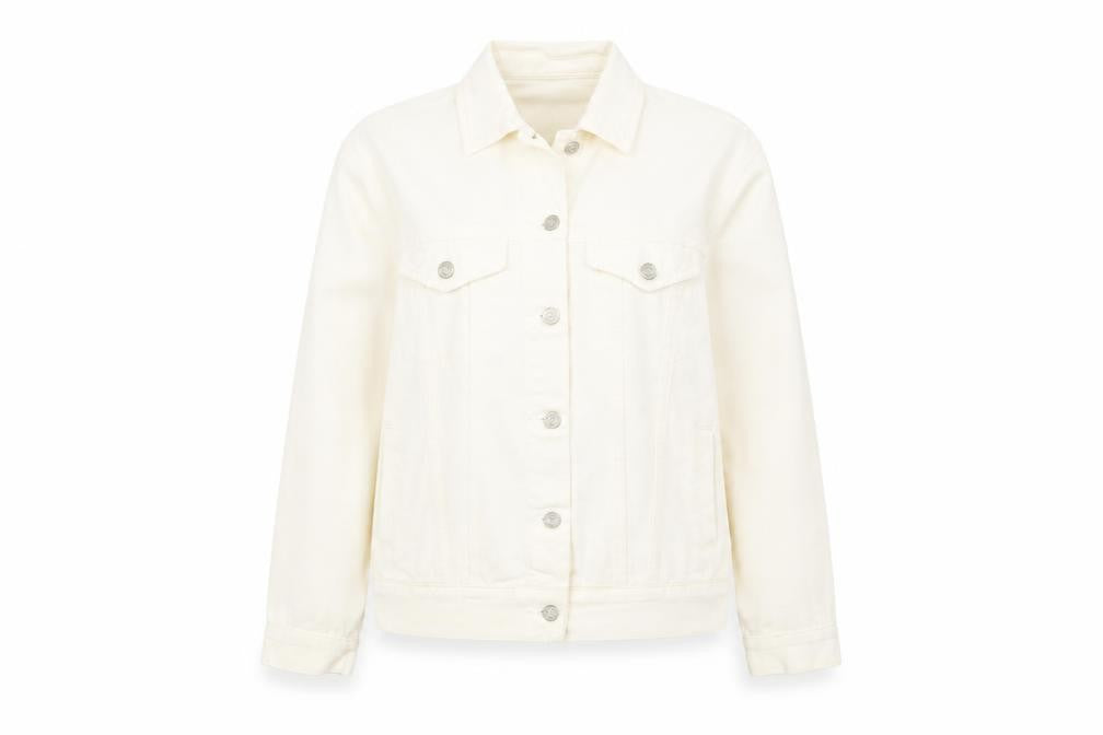 Motel Rocks Women’s Ivory Denim Button-Up Jacket Size 8 Casual Classic