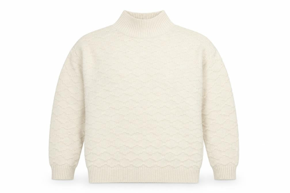 Next Men’s Beige Mock Neck Textured Knit Jumper Size M