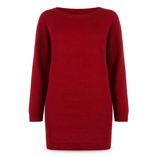 Tu Women Red Acrylic Long Sleeve Jumper Dress Size 12