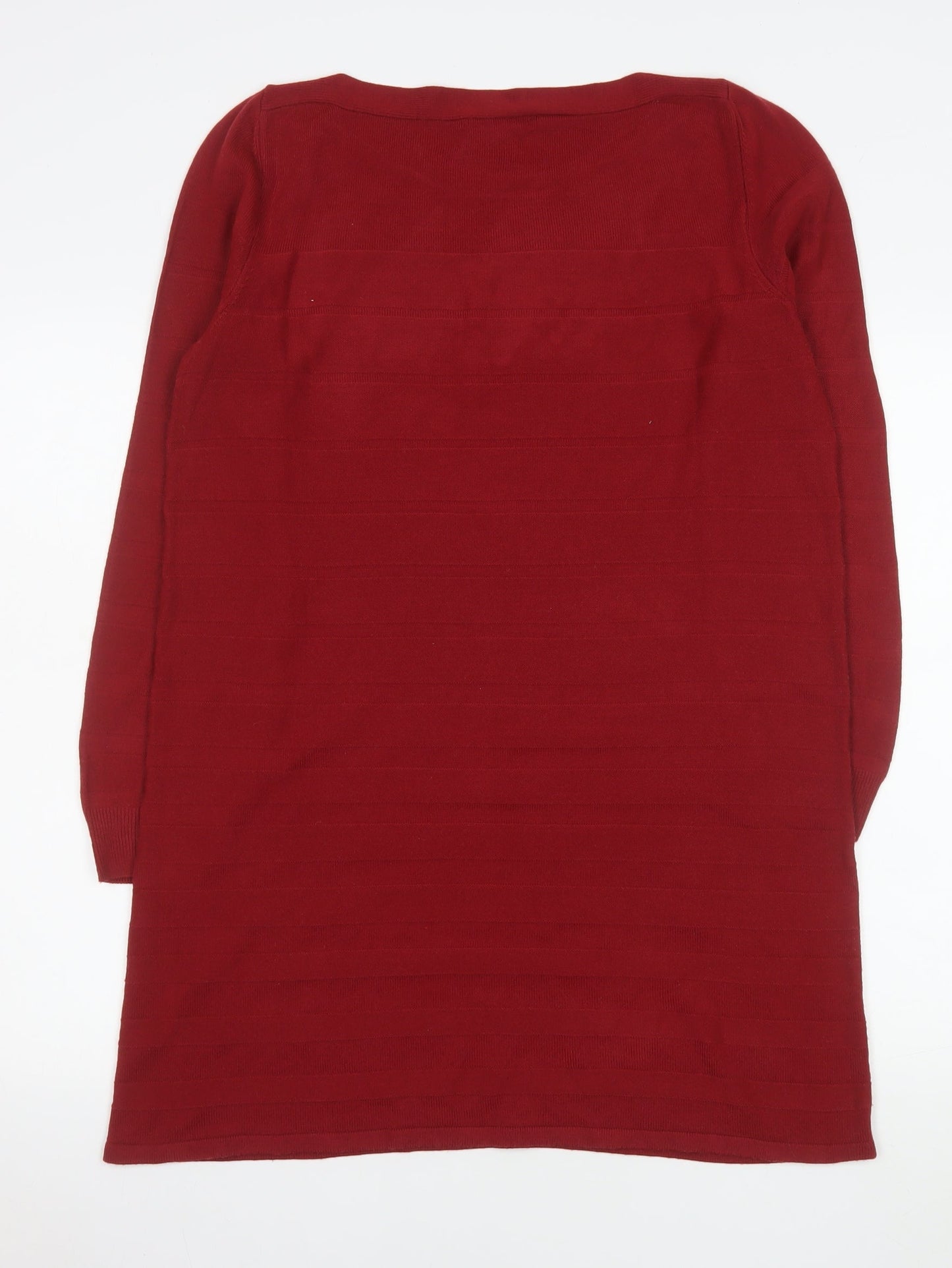 Tu Women Red Acrylic Long Sleeve Jumper Dress Size 12