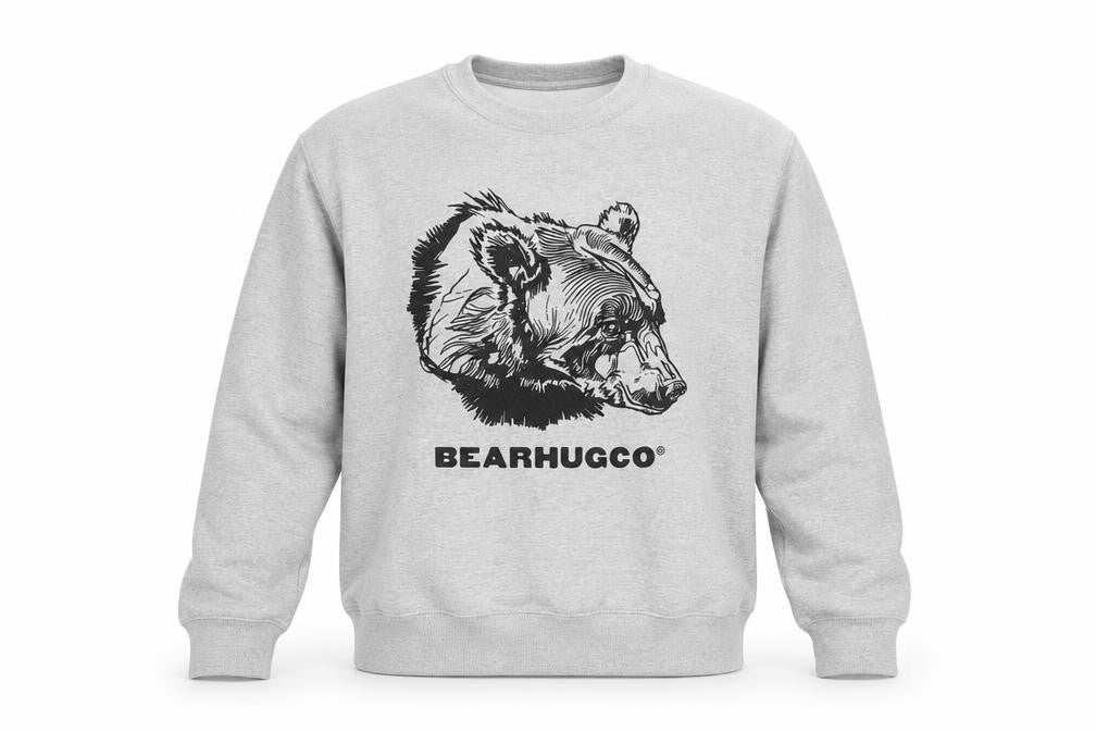 BearhugCo Men Grey Graphic Print Crew Neck Sweatshirt M
