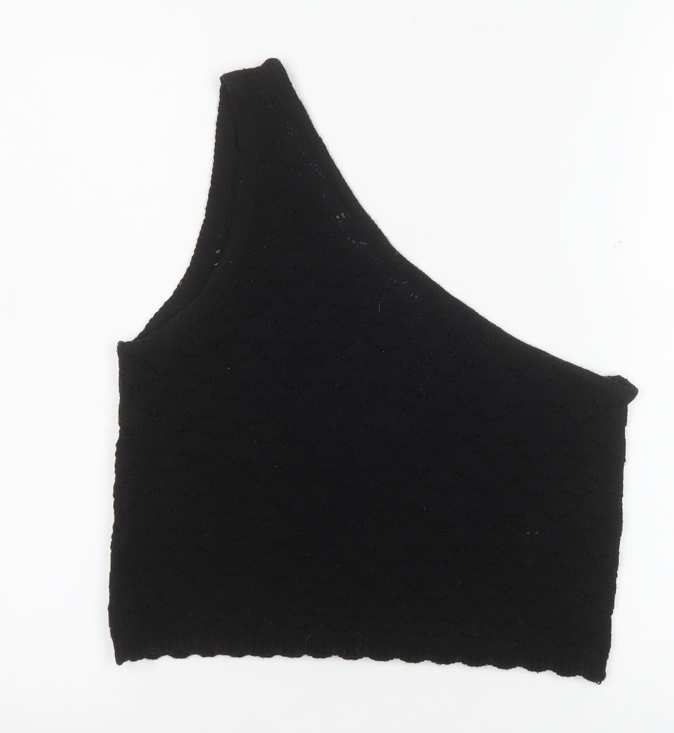 ASOS DESIGN Women’s Black One Shoulder Cropped Knit Tank Top Size 12