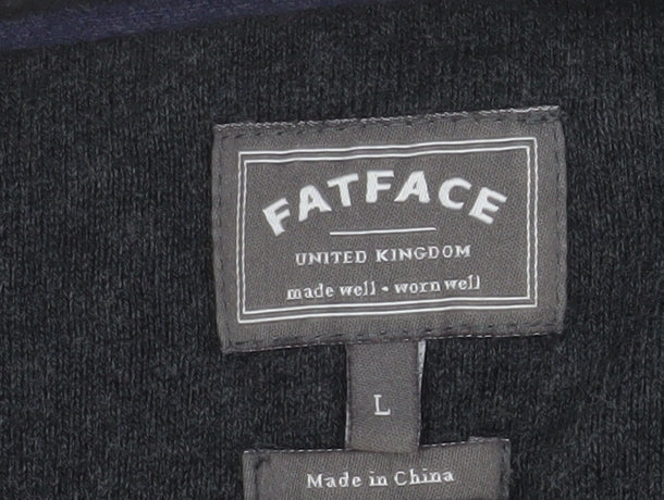 FatFace Men's Grey Cotton Cashmere Crew Neck Jumper L